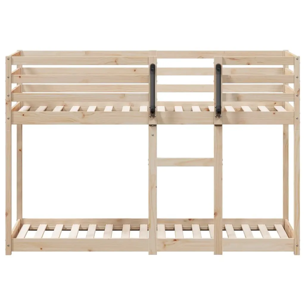 Bunk Bed Brown 90x190 cm Solid Pine Wood Frame Slatted Base Guardrails Space-Saving