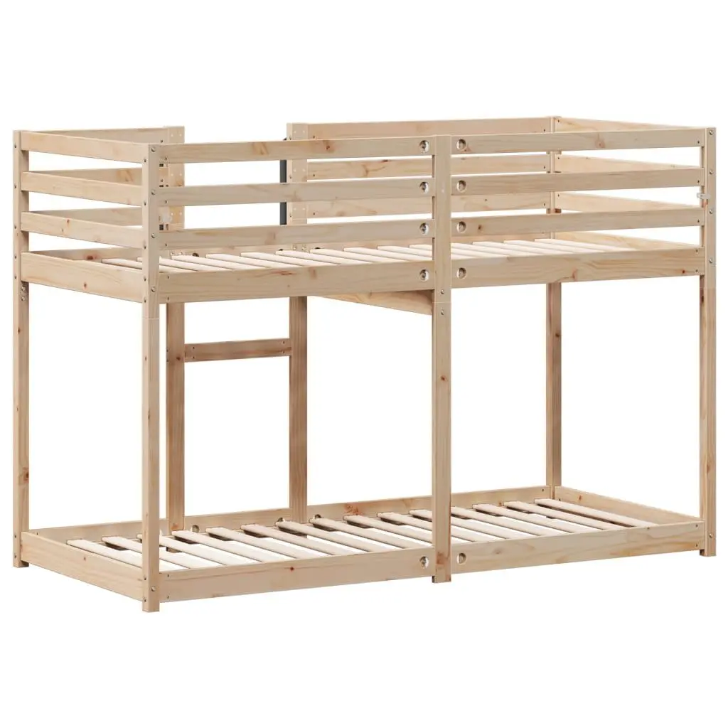 Bunk Bed Brown 90x190 cm Solid Pine Wood Frame Slatted Base Guardrails Space-Saving