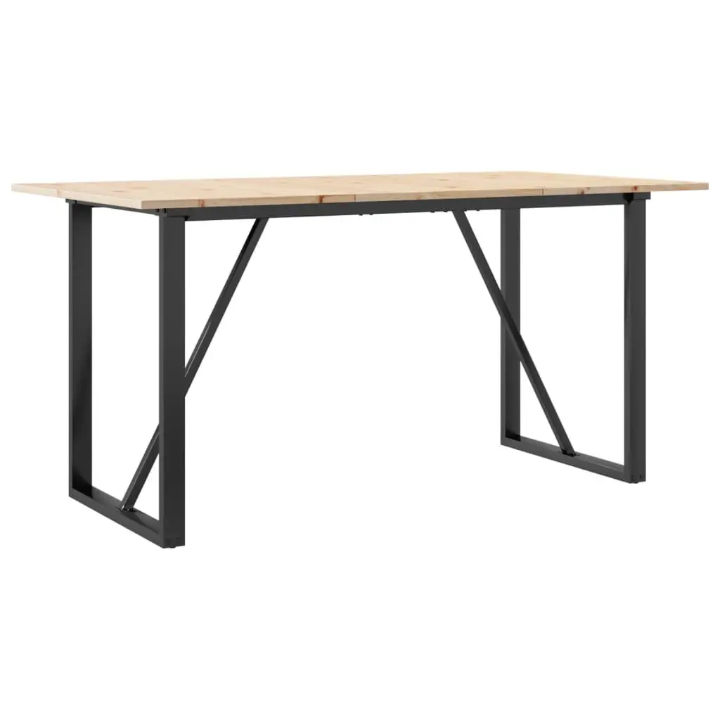 Dining Table Brown 160x80x75 cm Solid Wood Pine O-Frame
