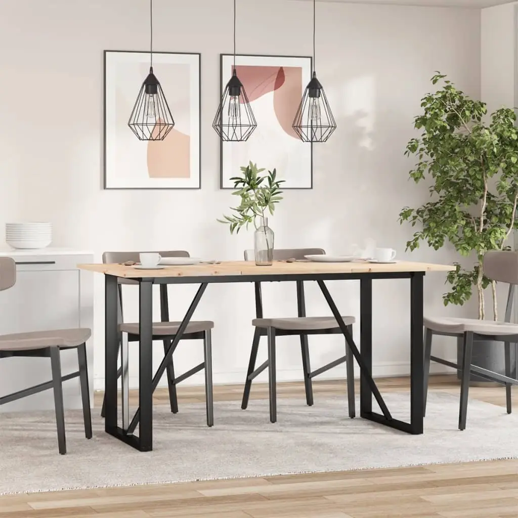 Dining Table Brown 160x80x75 cm Solid Wood Pine O-Frame