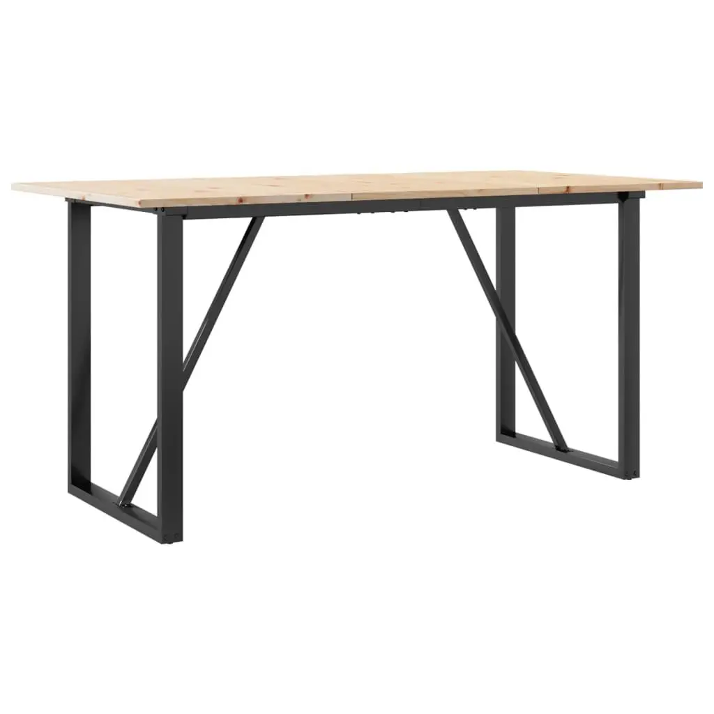 Dining Table Brown 160x80x75 cm Solid Wood Pine O-Frame