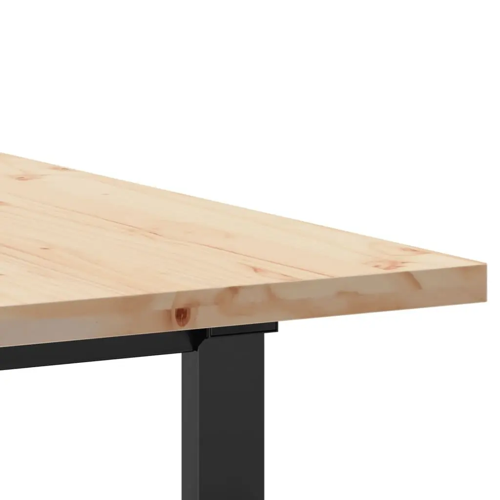 Dining Table Brown 140x80cm Solid Wood Pine Steel O-Frame Sturdy