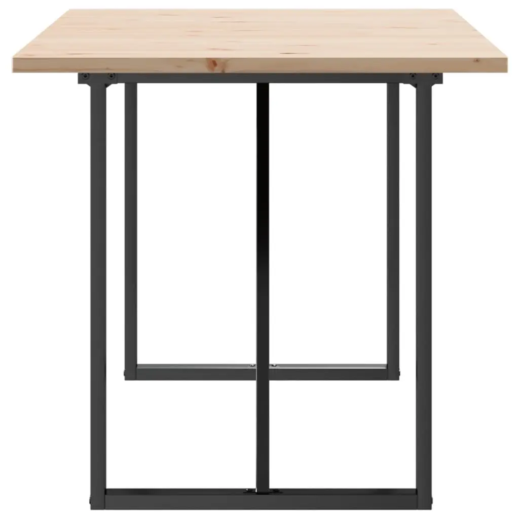 Dining Table Brown 160x80x75.5 cm Solid Wood Pine and Steel O-Frame