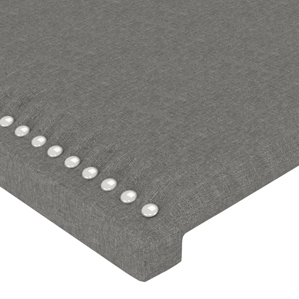 Double Bed Frame Grey Fabric 137x187 cm Adjustable Headboard