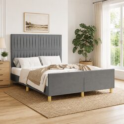 Grey Fabric Double Bed Frame: Sturdy and Stylish