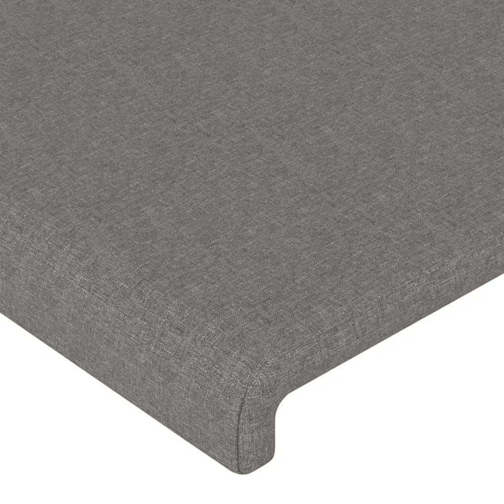 Double Bed Frame Grey Fabric 137x187cm Adjustable Headboard