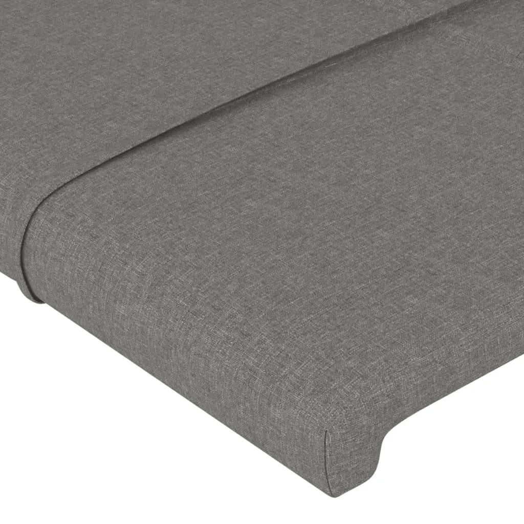Grey Fabric Bed Frame Queen Size 152x203 cm Adjustable Headboard for Stability and Support in Bedroom