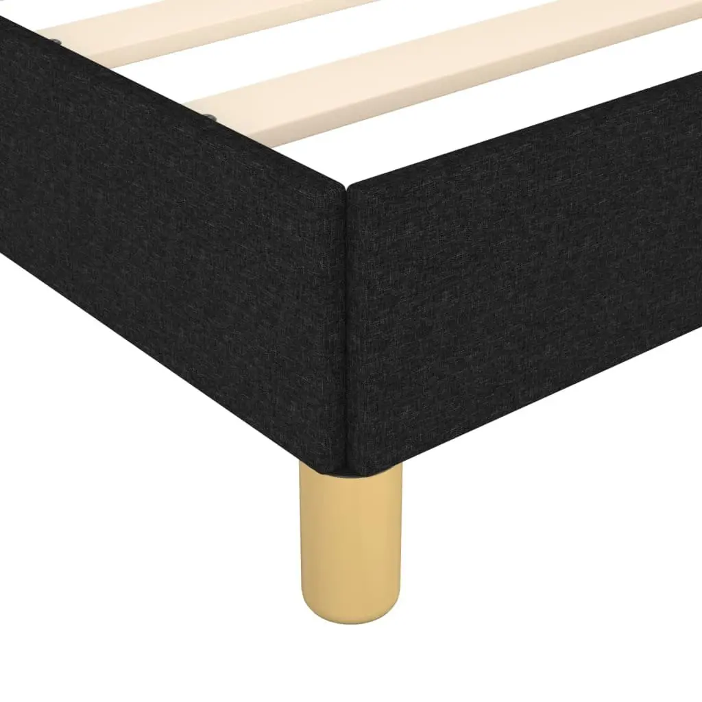 Queen Bed Frame Black 152x203 cm Fabric Upholstery Adjustable Headboard Slat Base