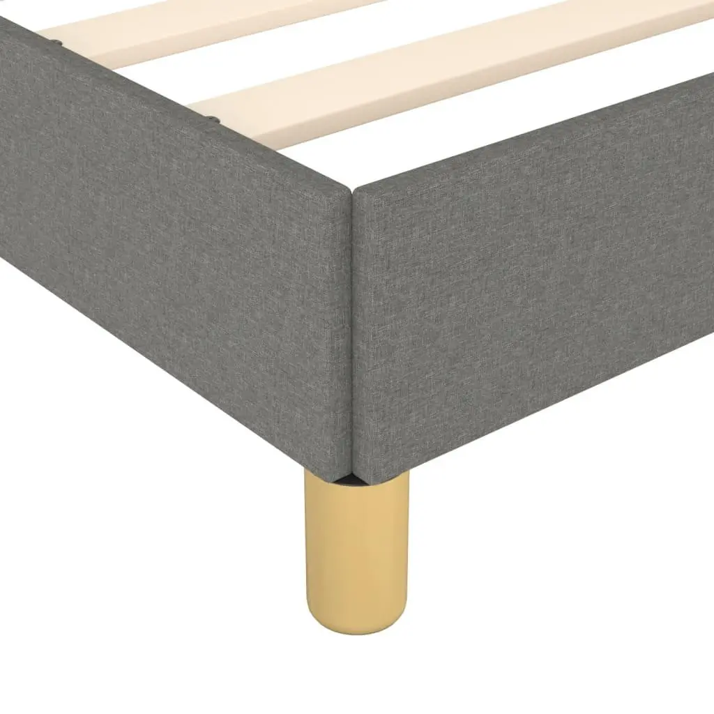 Queen Bed Frame Dark Grey Fabric Adjustable Headboard Plywood Slats Stability 152x203cm