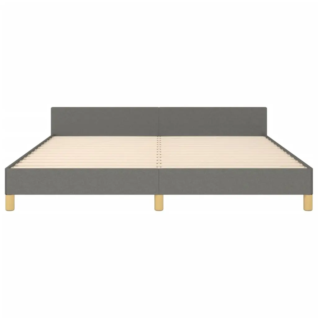Queen Bed Frame Grey 152x203cm Padded Fabric Headboard Durable and Adjustable