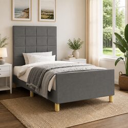 Confident Choice: Grey Fabric King Single Bed Frame