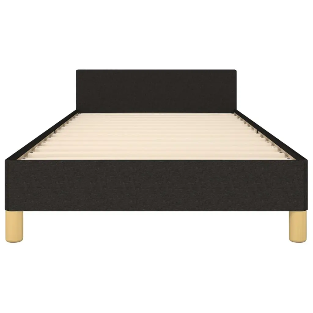 Black Fabric King Single Bed Frame 107x203cm Adjustable Height Headboard Support