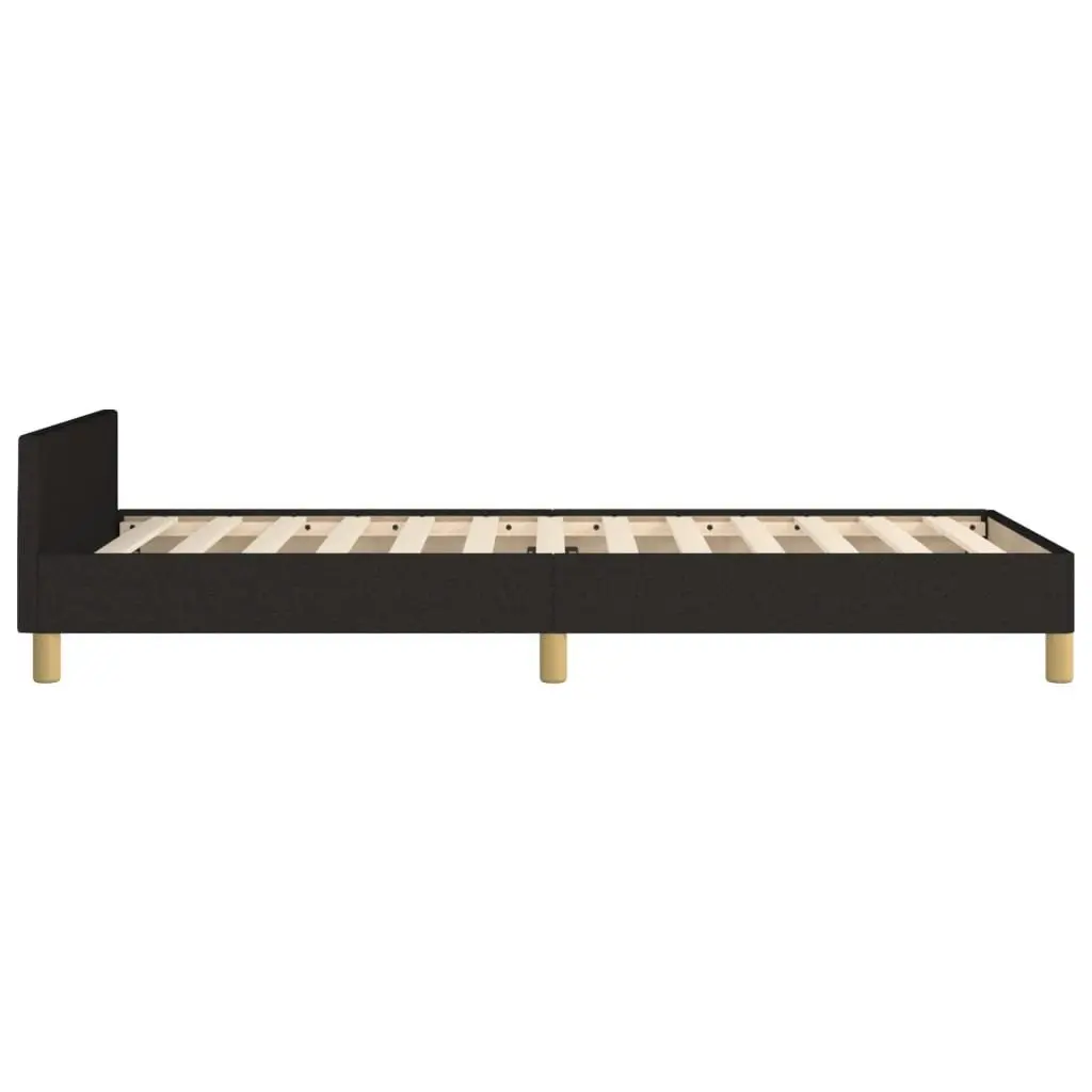 Black Fabric King Single Bed Frame 107x203cm Adjustable Height Headboard Support
