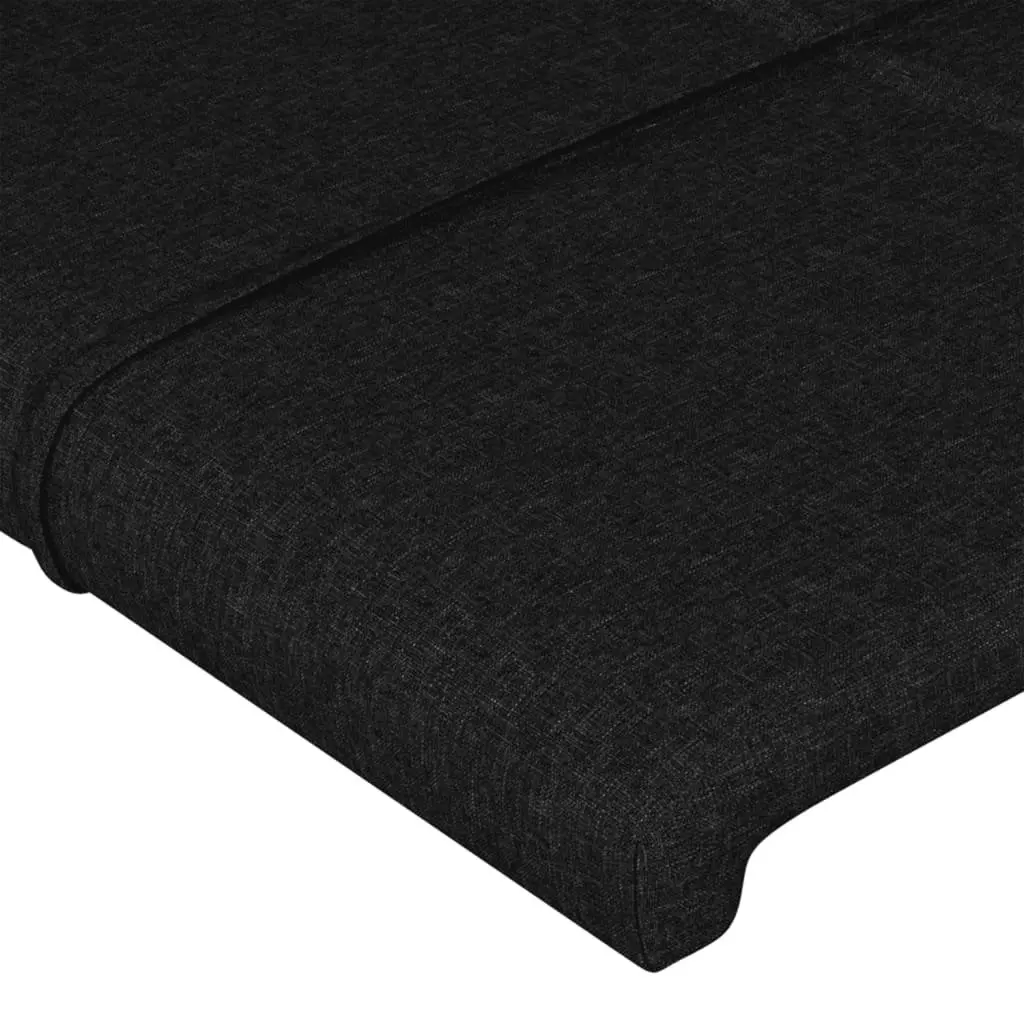 Black Fabric King Single Bed Frame 107x203cm Adjustable Height Headboard Support