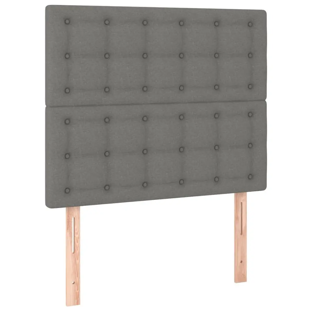 King Single Bed Frame Grey Fabric 107x203 cm Adjustable Headboard