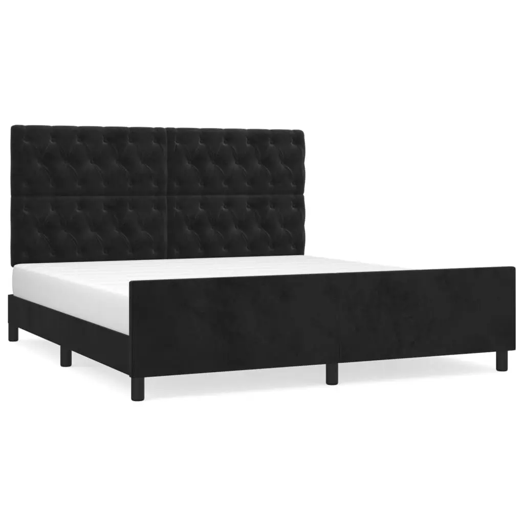 Velvet Queen Bed Frame with Height Adjustability