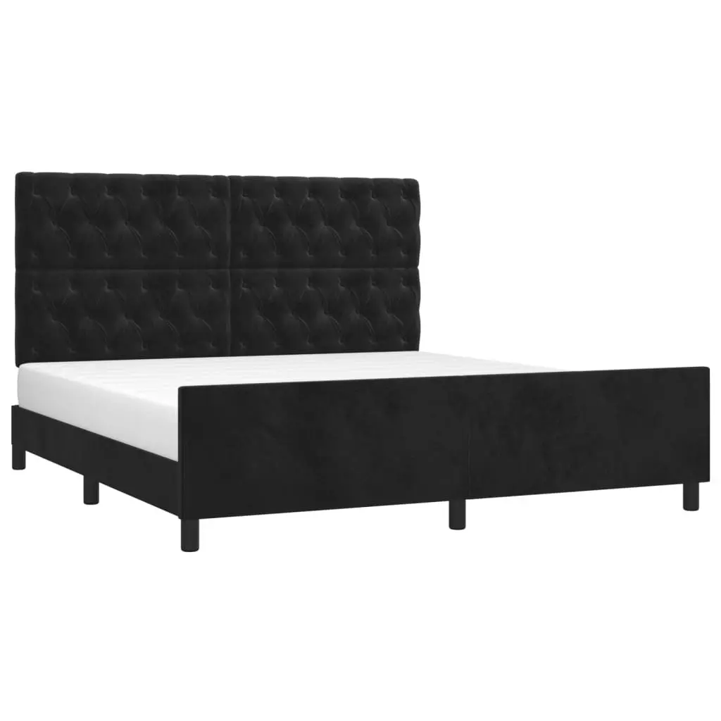 Velvet Queen Bed Frame with Height Adjustability