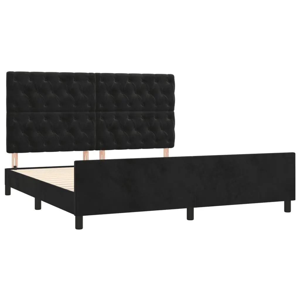 Velvet Queen Bed Frame with Height Adjustability