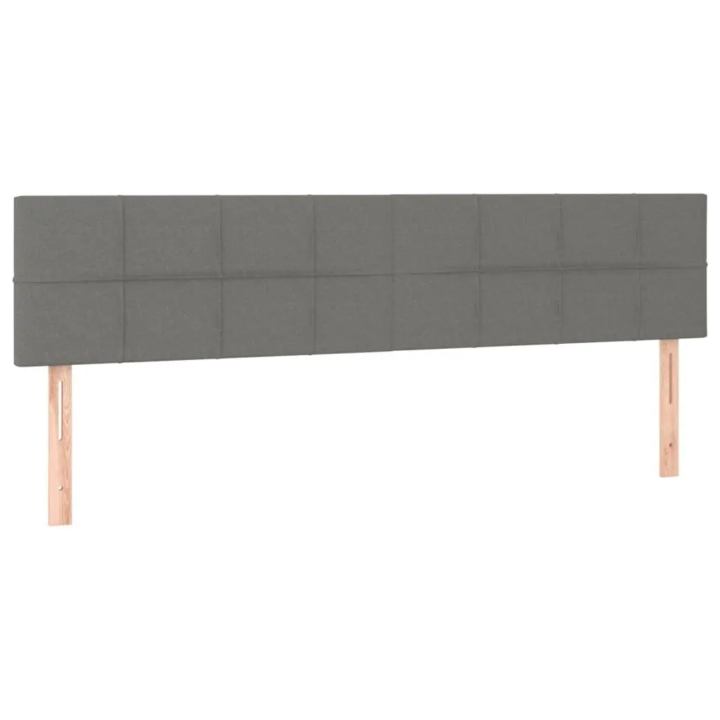 Queen Size Box Spring Bed Dark Grey Velvet 153x203cm Adjustable Headboard Pocket Spring Mattress Medium-Firm Support