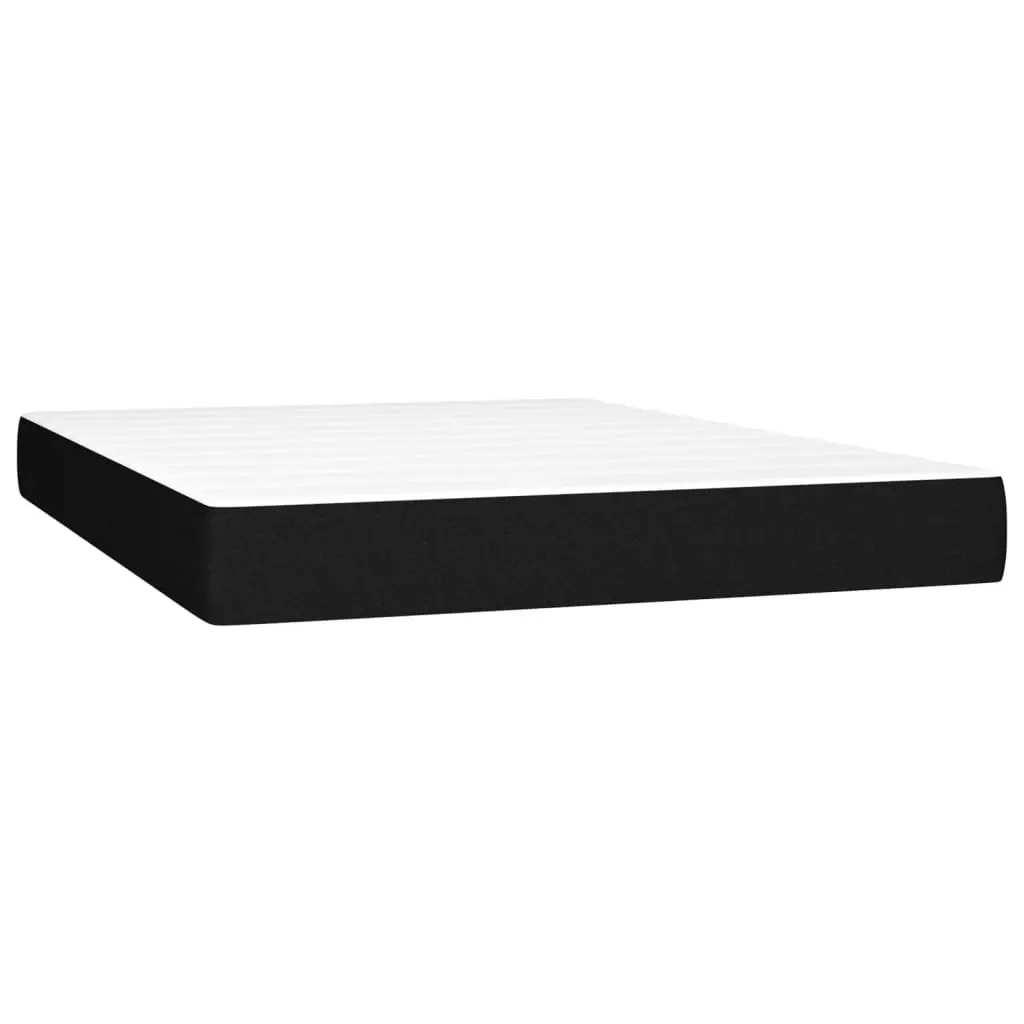 Box Spring Bed Black Velvet Queen Size 153x203cm with Pocket Spring Mattress and Adjustable Headboard