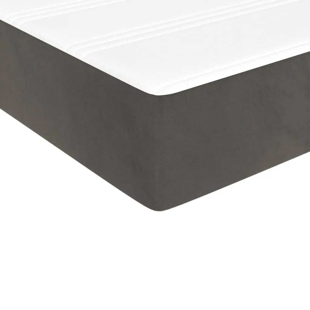 Box Spring Bed Grey Queen Size Adjustable Headboard Pocket Spring Mattress