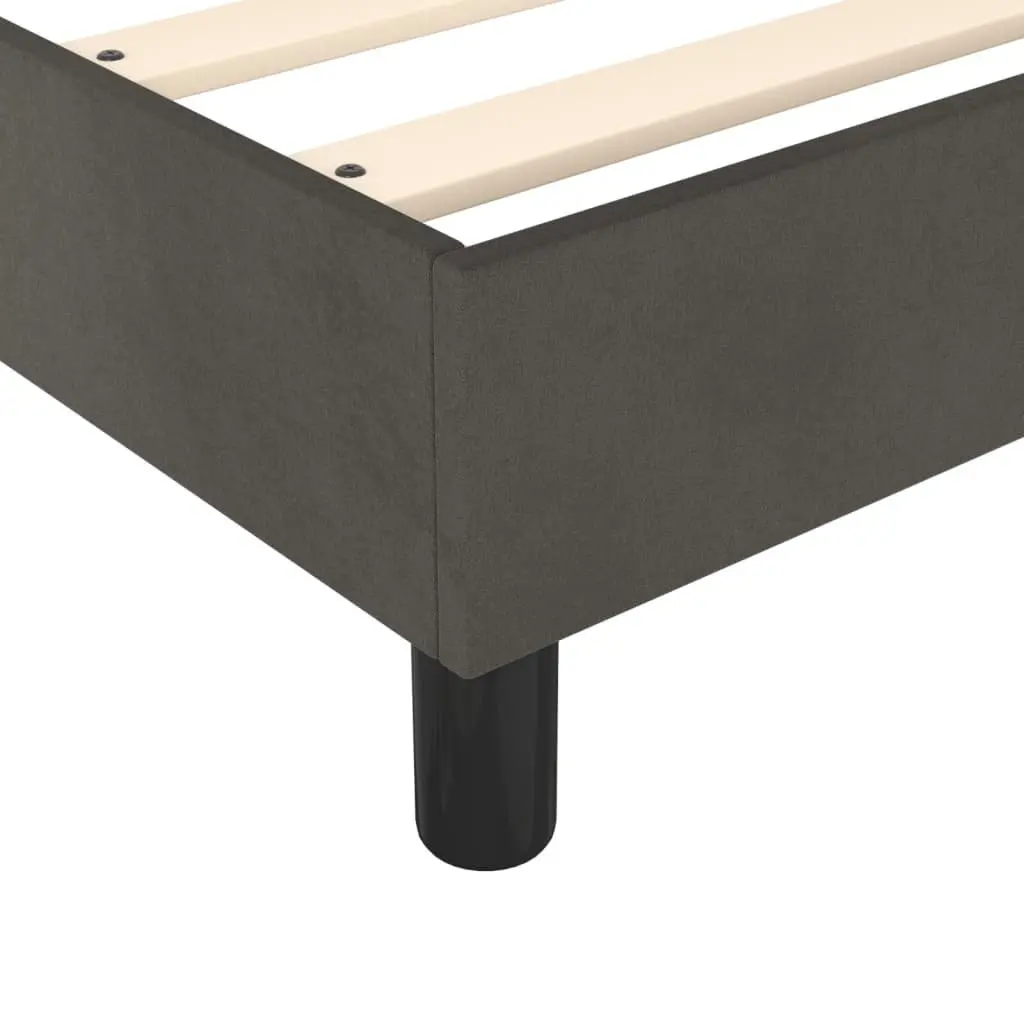 Box Spring Bed Grey Queen Size 153x203cm with Pocket Spring Mattress Adjustable Headboard Velvet Upholstery