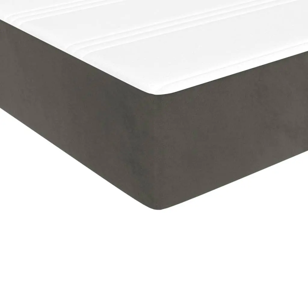 Box Spring Bed Grey King Single Velvet Adjustable Headboard Pocket Spring Mattress