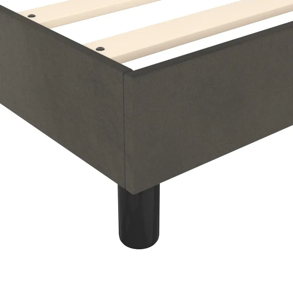 Box Spring Bed Grey King Single 106x203cm Velvet Pocket Spring Mattress Adjustable Headboard Slatted Base