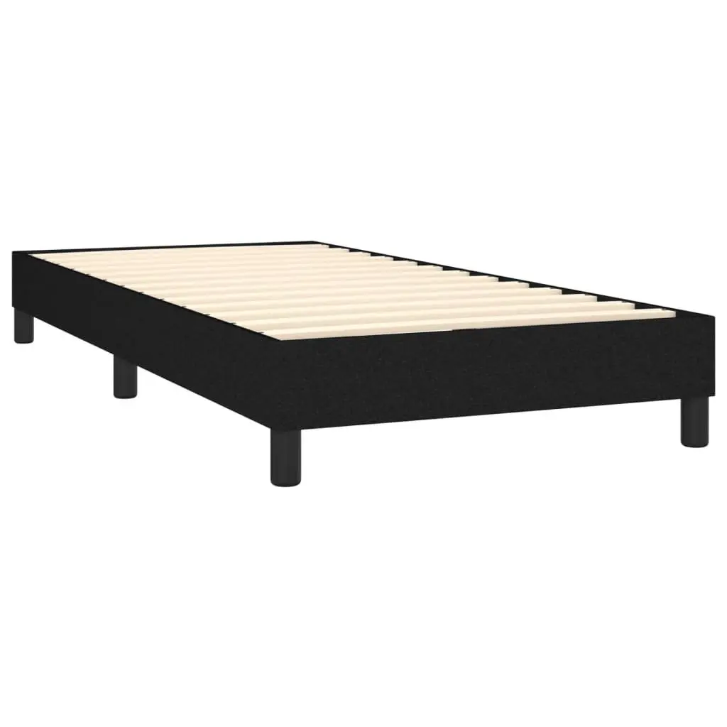 Box Spring Bed Black King Single Adjustable Headboard with LED Lighting and Pocket Sprung Mattress
