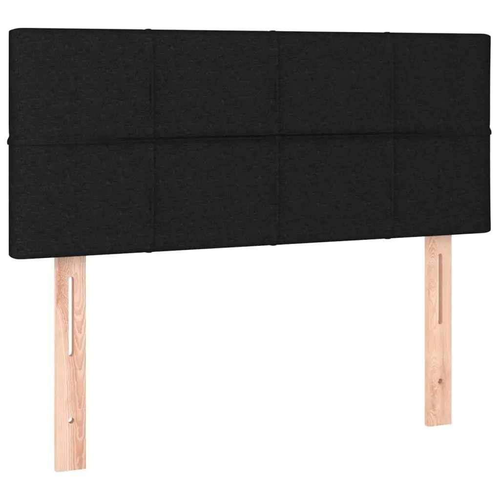 Box Spring Bed Black King Single Adjustable Headboard with LED Lighting and Pocket Sprung Mattress