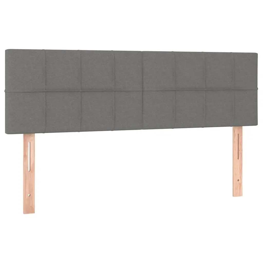 Queen Size Box Spring Bed Dark Grey Fabric Pocket Spring Mattress LED Headboard