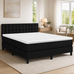 Compact Queen Size Box Spring Bed with Stylish Headboard