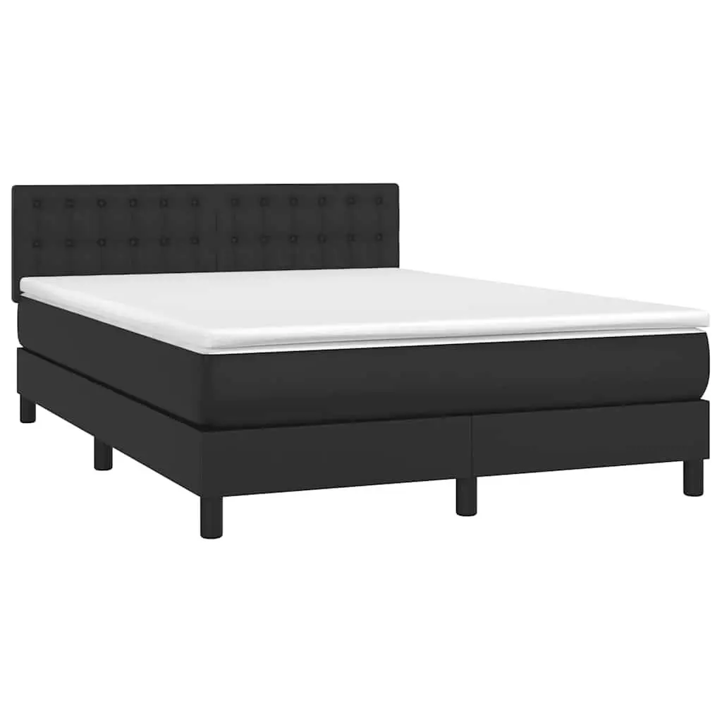 Queen Size Box Spring Bed with Pocket Spring Mattress Adjustable Headboard LED
