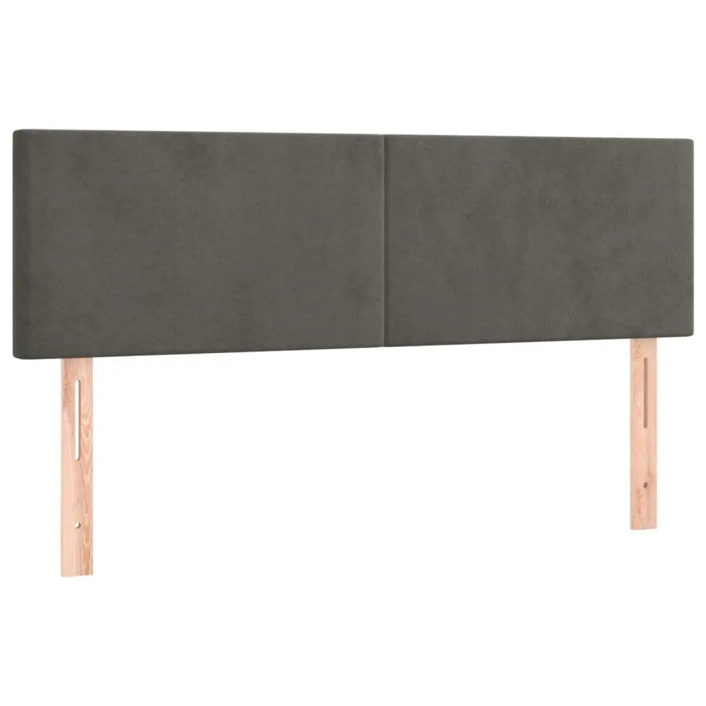 Box Spring Bed Dark Grey Queen Size Pocket Spring Mattress LED Headboard
