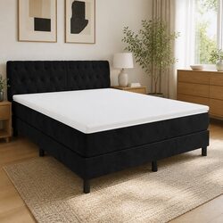 Compact Queen Box Spring Bed with LED Headboard