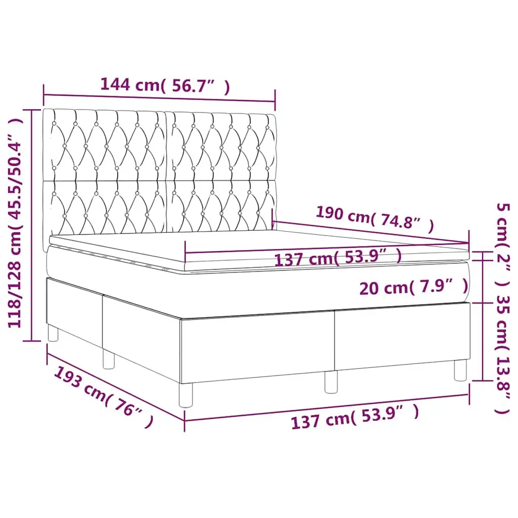 Box Spring Bed Black Velvet Double Size Adjustable Headboard