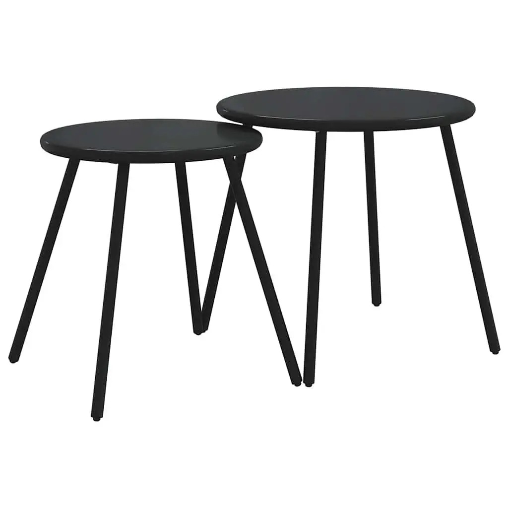 Outdoor Furniture Set 5 Piece Black Steel Frame Cushions Durable for Balcony Patio
