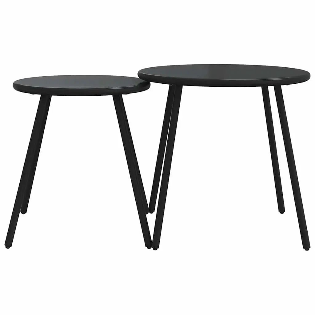 Outdoor Furniture Set 5 Piece Black Steel Frame Cushions Durable for Balcony Patio