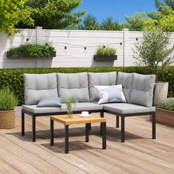 Garden Bench Set with Cushions