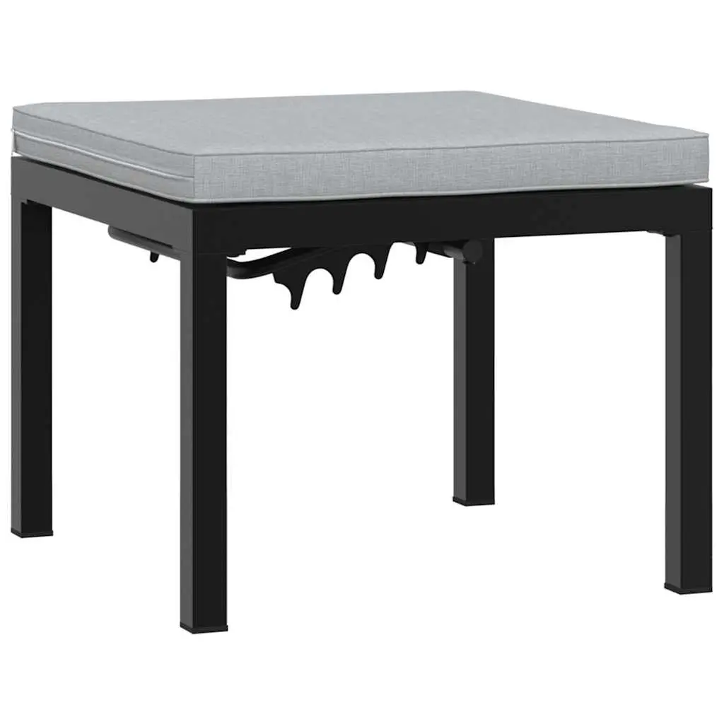 Garden Bench Set Black 4 Pieces Outdoor Furniture with Cushions