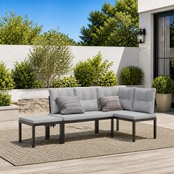 Garden Bench Set with Cushions for Patios