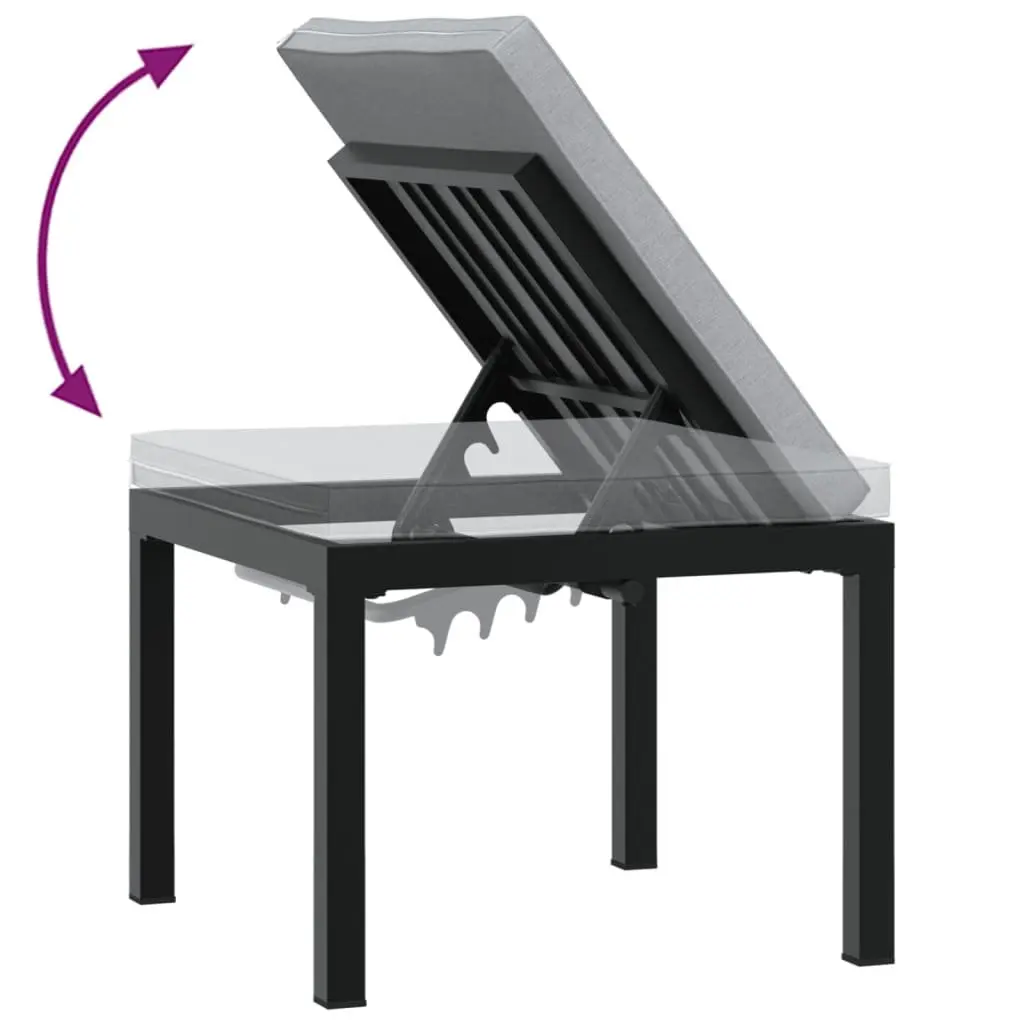 Garden Bench Set Black 3 Piece Outdoor Furniture Patio Seating with Cushions