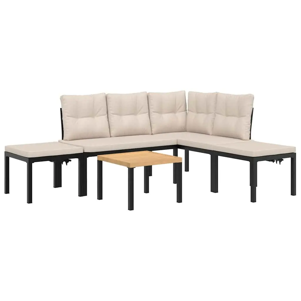 Garden Sofa Set 5 Piece Patio Furniture Outdoor Lounge with Cushions Taupe