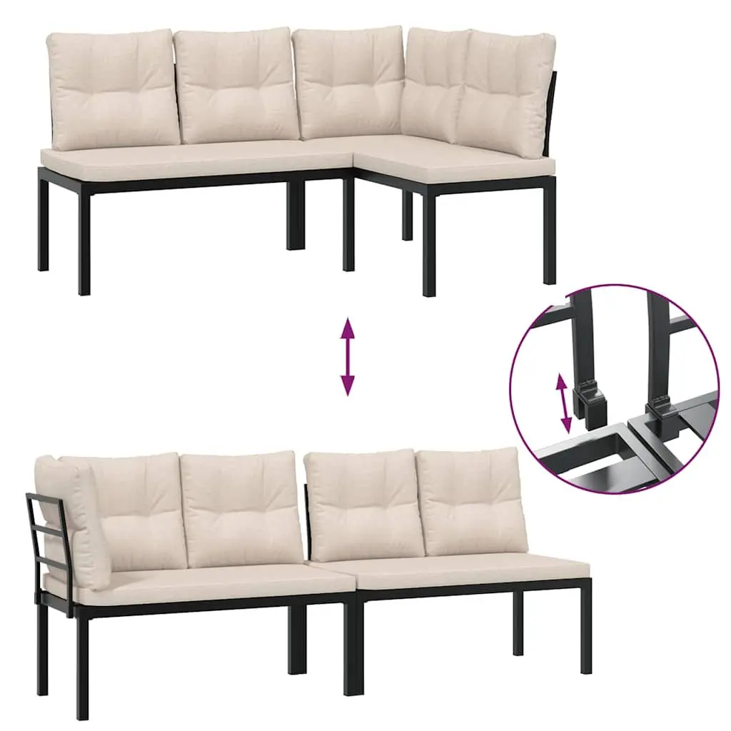 Garden Sofa Set 5 Piece Patio Furniture Outdoor Lounge with Cushions Taupe