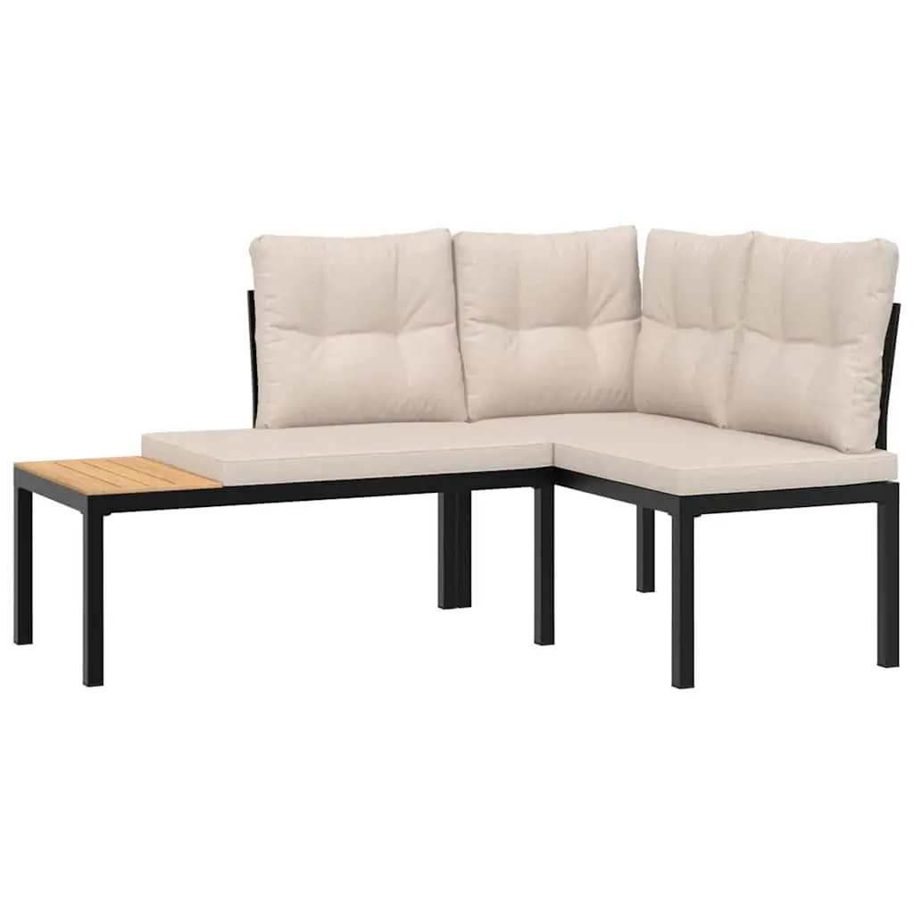 Garden Sofa Set 5 Piece Outdoor Furniture Taupe Cushions Steel Frame Patio