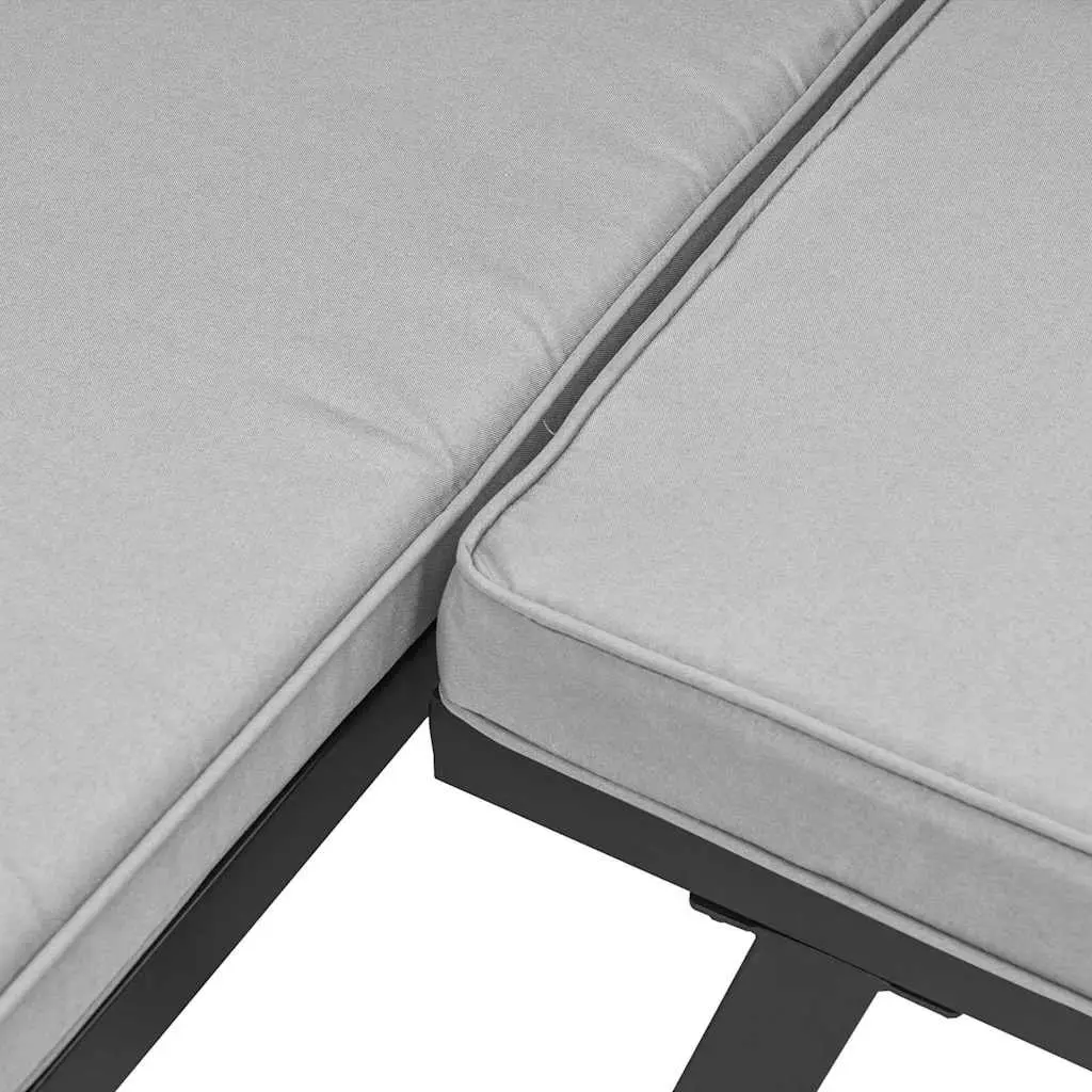 5 Piece Light Grey Garden Sofa Set with Removable Cushions