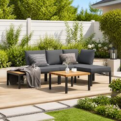 4 Piece Modular Garden Sofa Set - Compact and Stylish