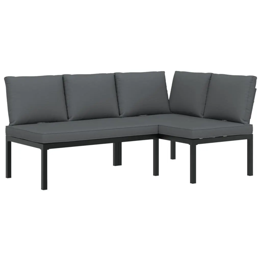 Black Garden Sofa Set for Outdoors