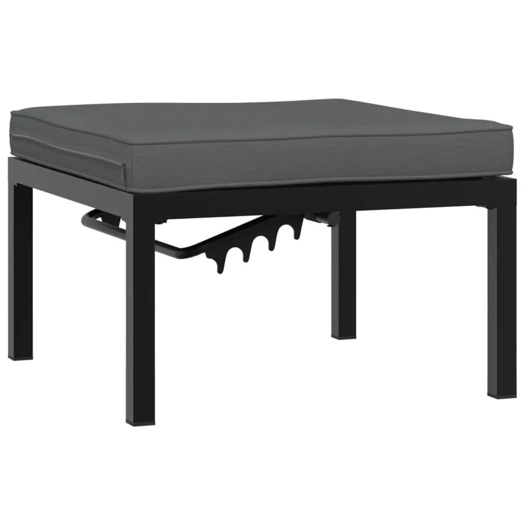 Garden Sofa Set 3 Piece Outdoor Furniture Patio Seating Black Aluminium Cushions