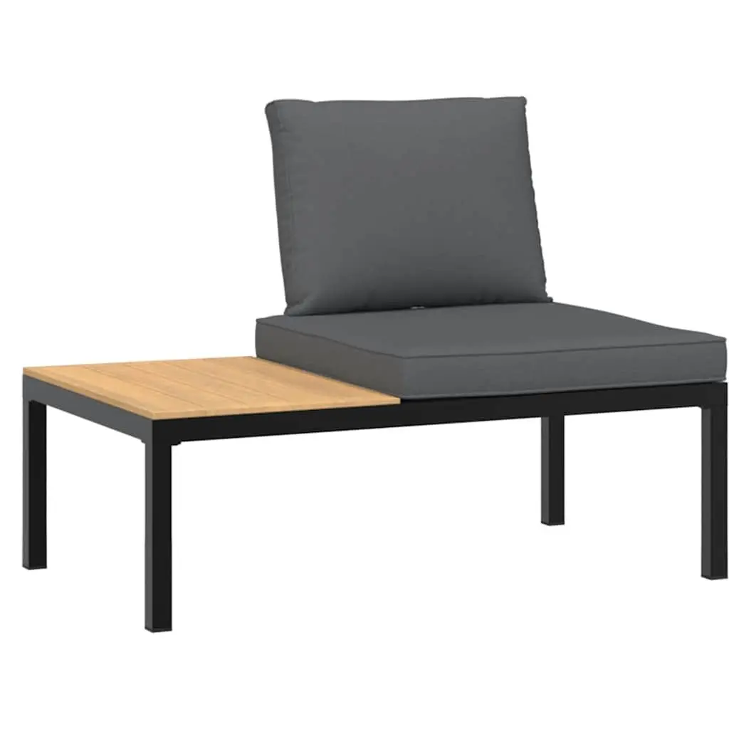 Outdoor Garden Sofa Set 2 Piece Modular Patio Furniture with Cushions Black